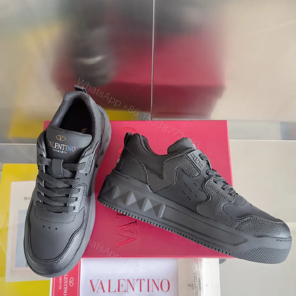 View 9 of All-Black Leather Sculpted Sneakers with Cushioned Comfort