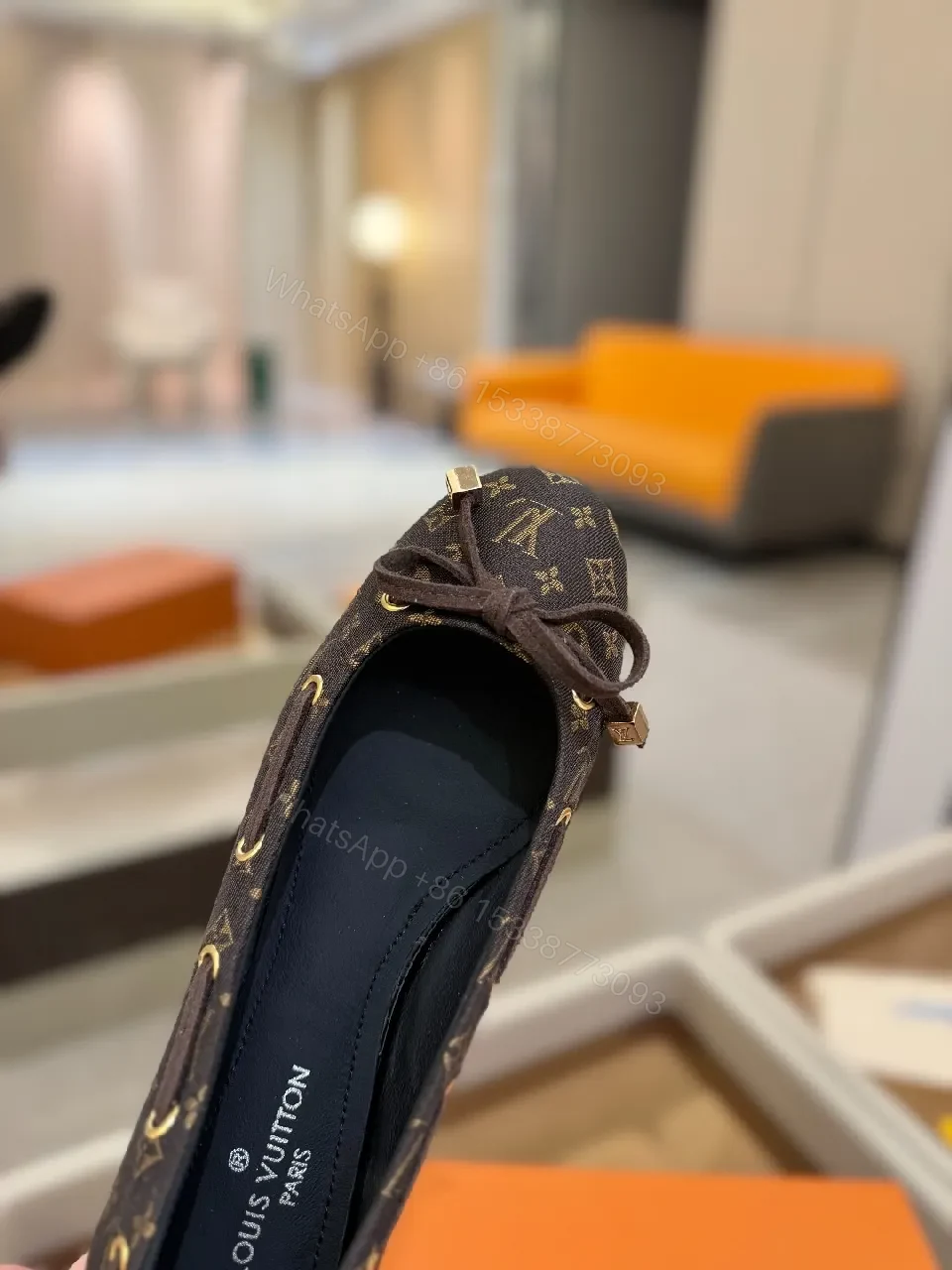 View 8 of Monogram Ballet Flats: Luxe Comfort, Durable Fabric, Classic Style
