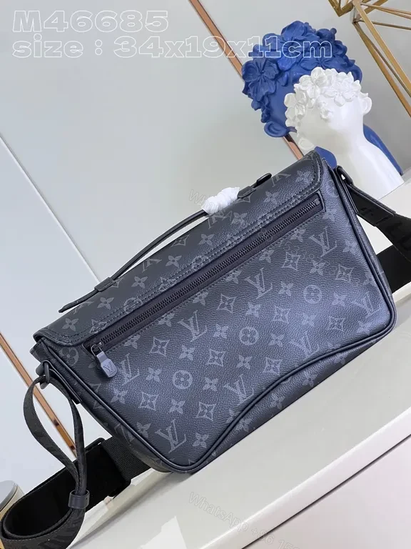 View 4 of Monogram Crossbody: Luxe Slate-Knit, Versatile & Secure Bag
