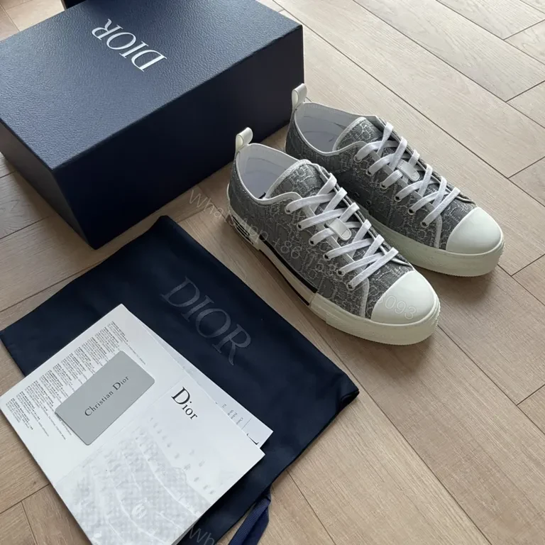 View 5 of Chic Diamond-Texture Sneaker with Dior-Inspired Detailing
