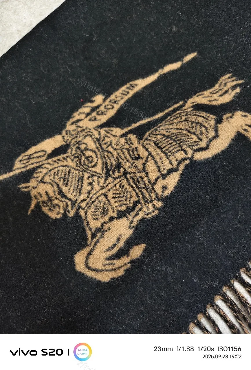 View 9 of Lux Cashmere-Blend Scarf: Dual-Tone Intarsia, Fringe, Luxe Style
