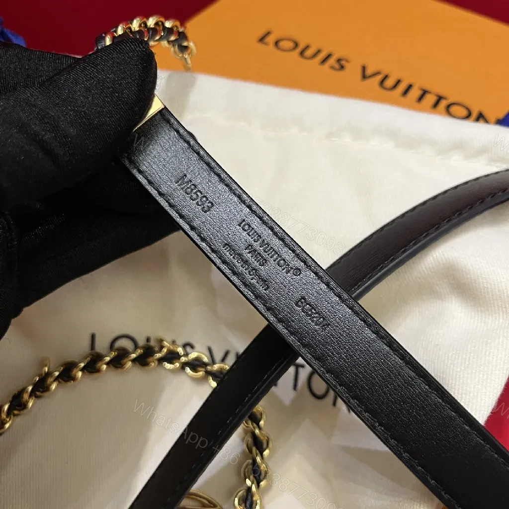 View 6 of Chic Leather & Chain Belted Necklace - Black & Gold Finish