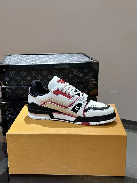 View 2 of Louis Vuitton-Inspired High-Top Sneakers: Luxe Textured Detail