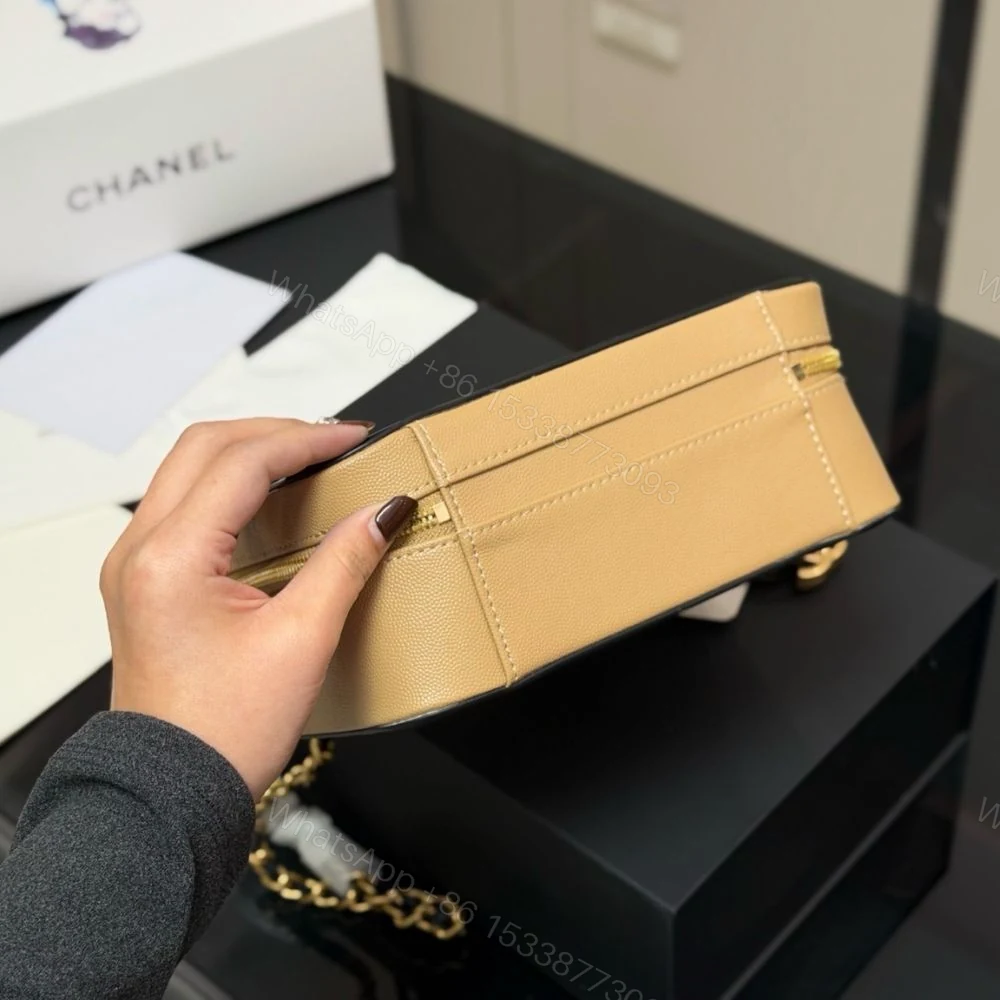 View 7 of Chanel CC Filigree Medium Vanity Case Beige 21Cm