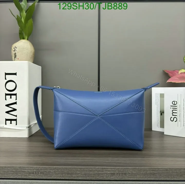 View 3 of Loewe Blue Wash Bag featuring Shiny Calfskin VD403