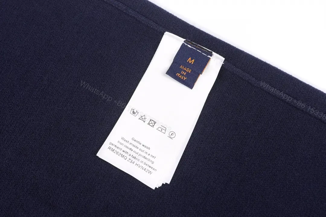 View 8 of Navy Knit Tee—Short Sleeve, Solid, LV Logo Chest