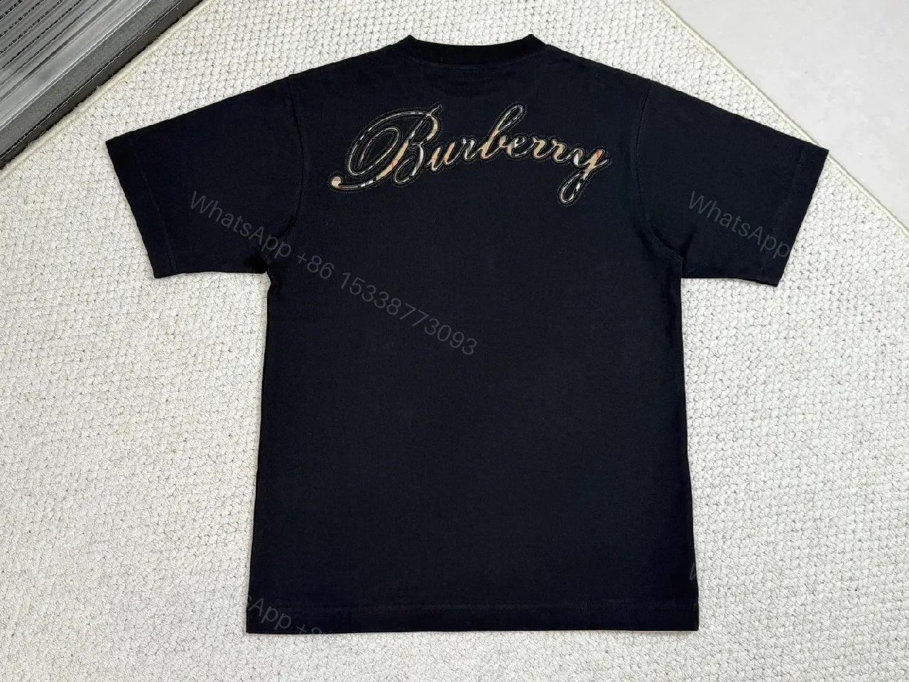 View 6 of Black Cotton Embroidered Tee: Subtle Luxury, All-Day Comfort