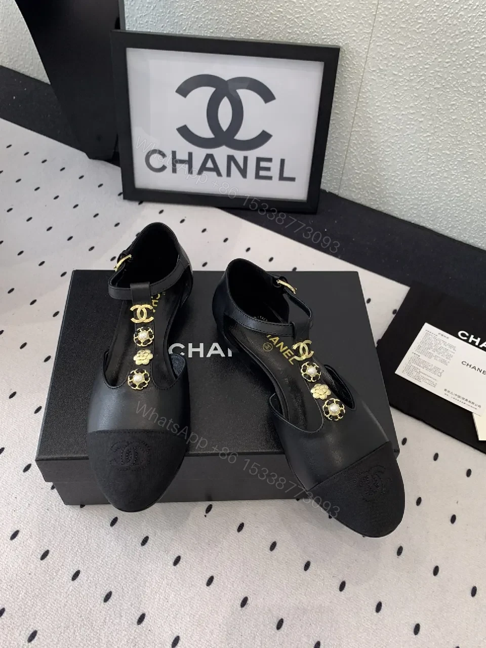 Chic Black Slingback Sandals with Gold Charms - All-Day Comfort — view 1