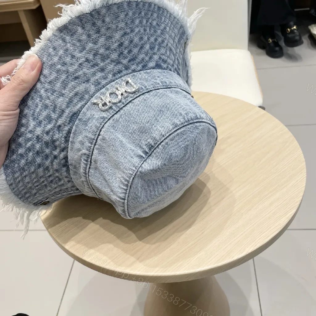 View 10 of Denim Bucket Hat with Frayed Edge, High-Style Accent