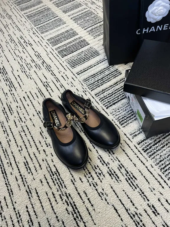 View 5 of Chanel-Inspired Leather Mary Janes with Glam Hardware