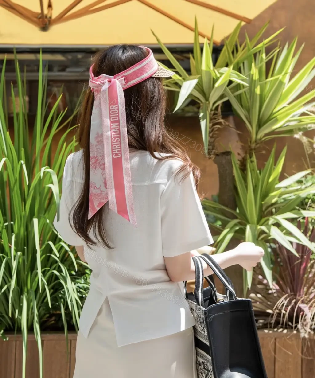View 8 of Straw Visor with Pink Band: Luxe, Breathable, All-Day Comfort
