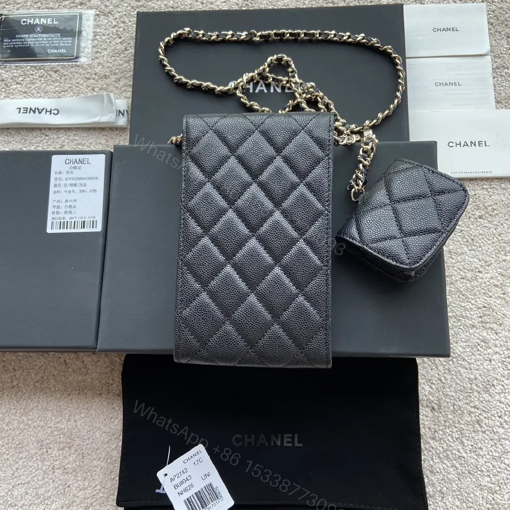 View 8 of Compact Quilted Wallet Bag with Chain Strap