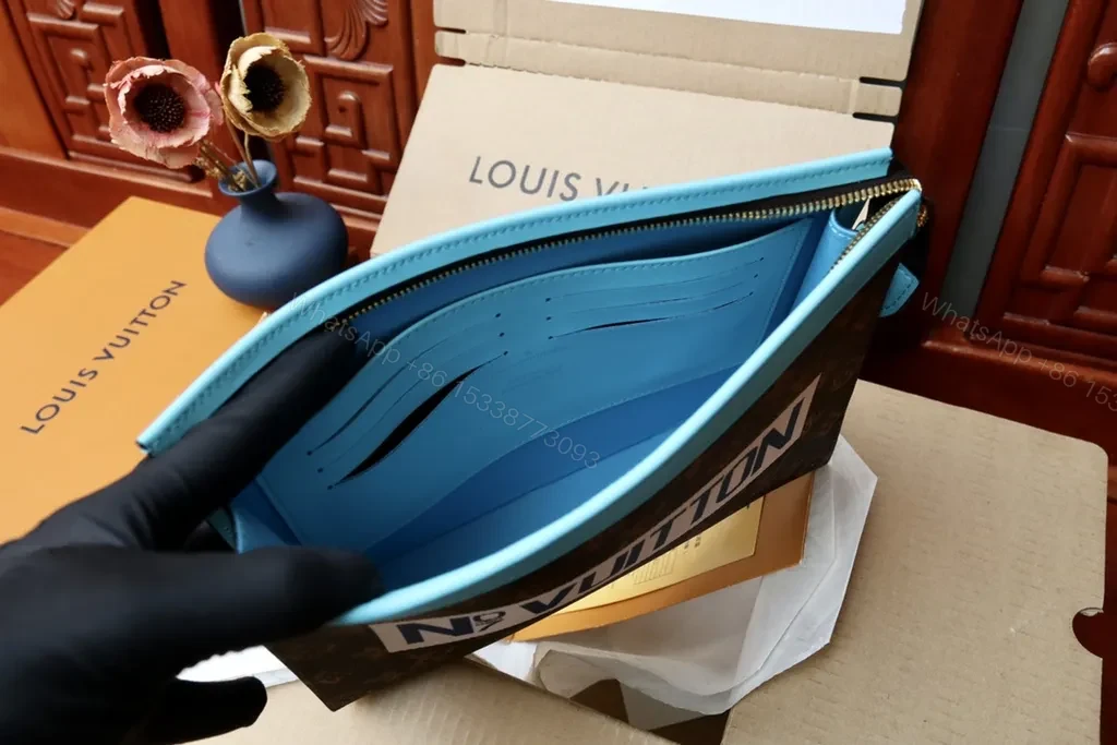 View 5 of Turquoise Trim Monogram Crossbody â€“ Luxe Everyday Bag
