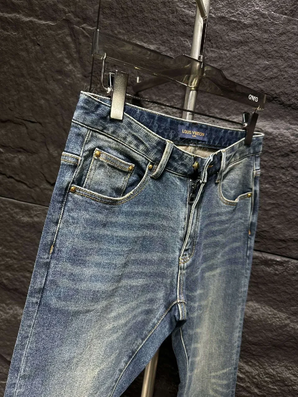 View 6 of Indigo Denim Patch Jeans: Distressed City-Luxe Style