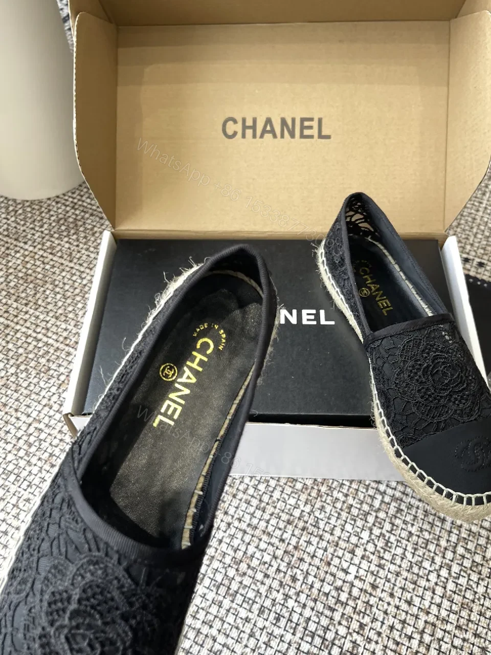 View 8 of Lace-Detail Espadrille: Chic Comfort in Black