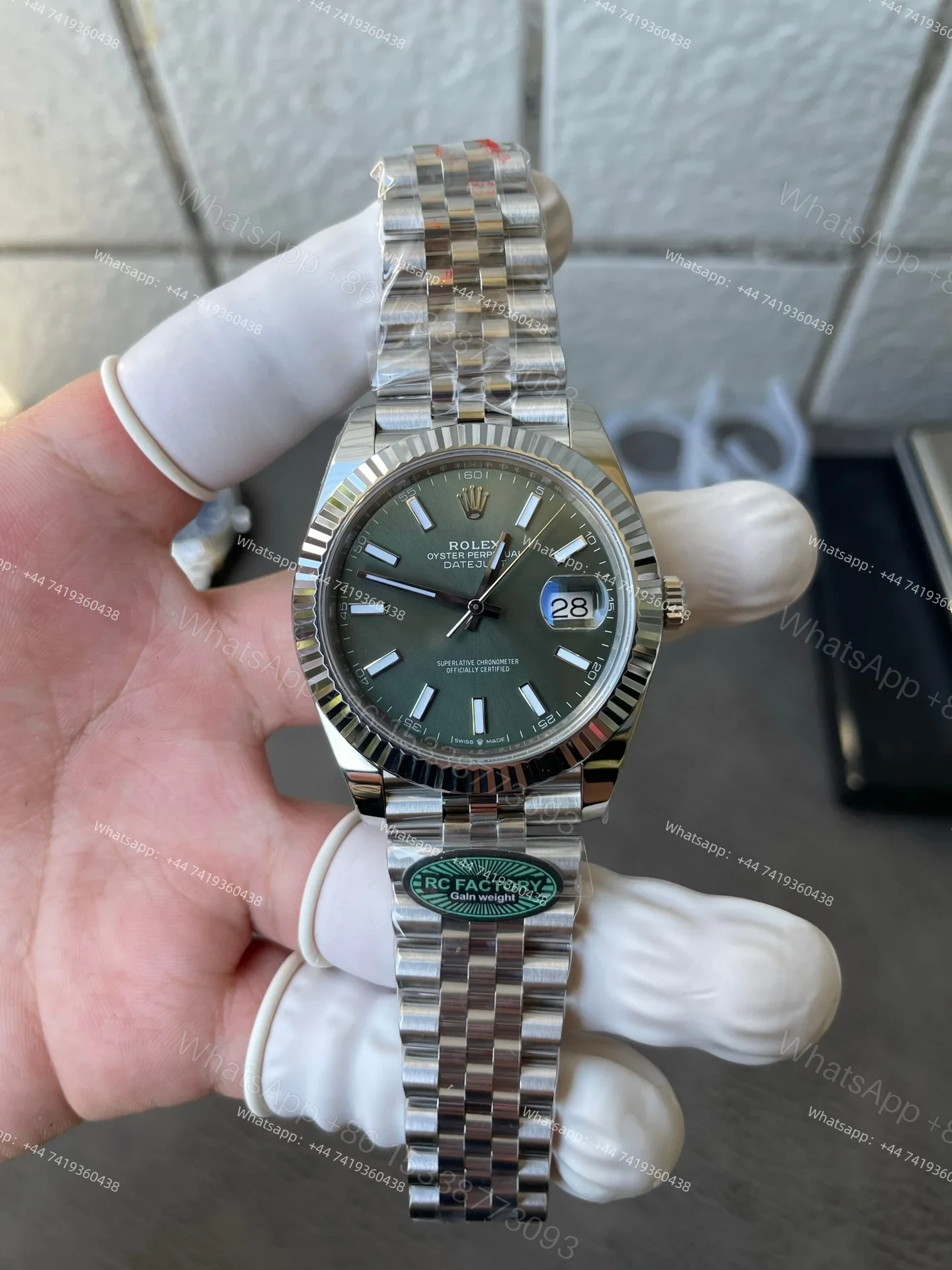 View 2 of Rolex Datejust M126334-0028 1:1 Replica Green Dial Jubilee 41MM 3235 Movement Super Clone Watch