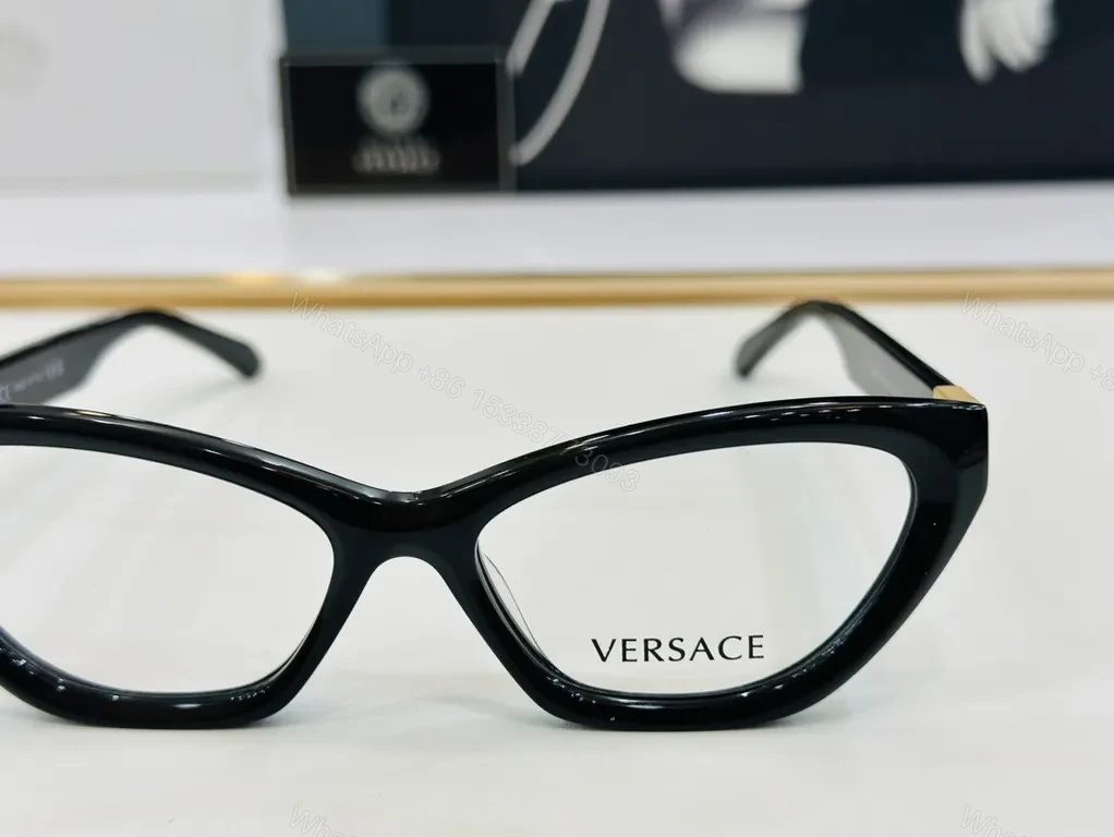 View 8 of Chic Versace Cat-Eye Frames: Luxe Gold Accent Eyewear