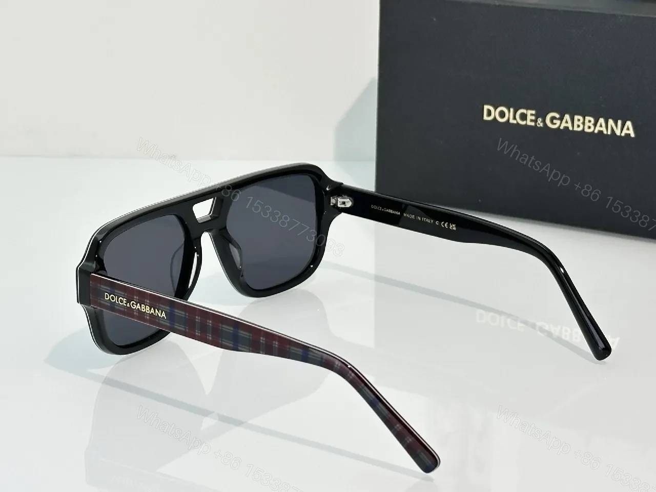 View 8 of Bold Plaid Frames Sunglasses: Designer-Style, UV Protection