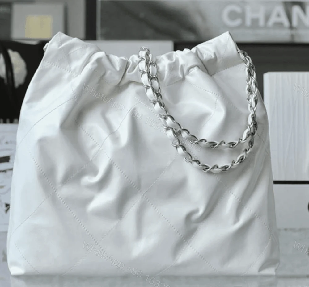 View 7 of Chanel 22 Handbag White With Silver 42Cm AS3261