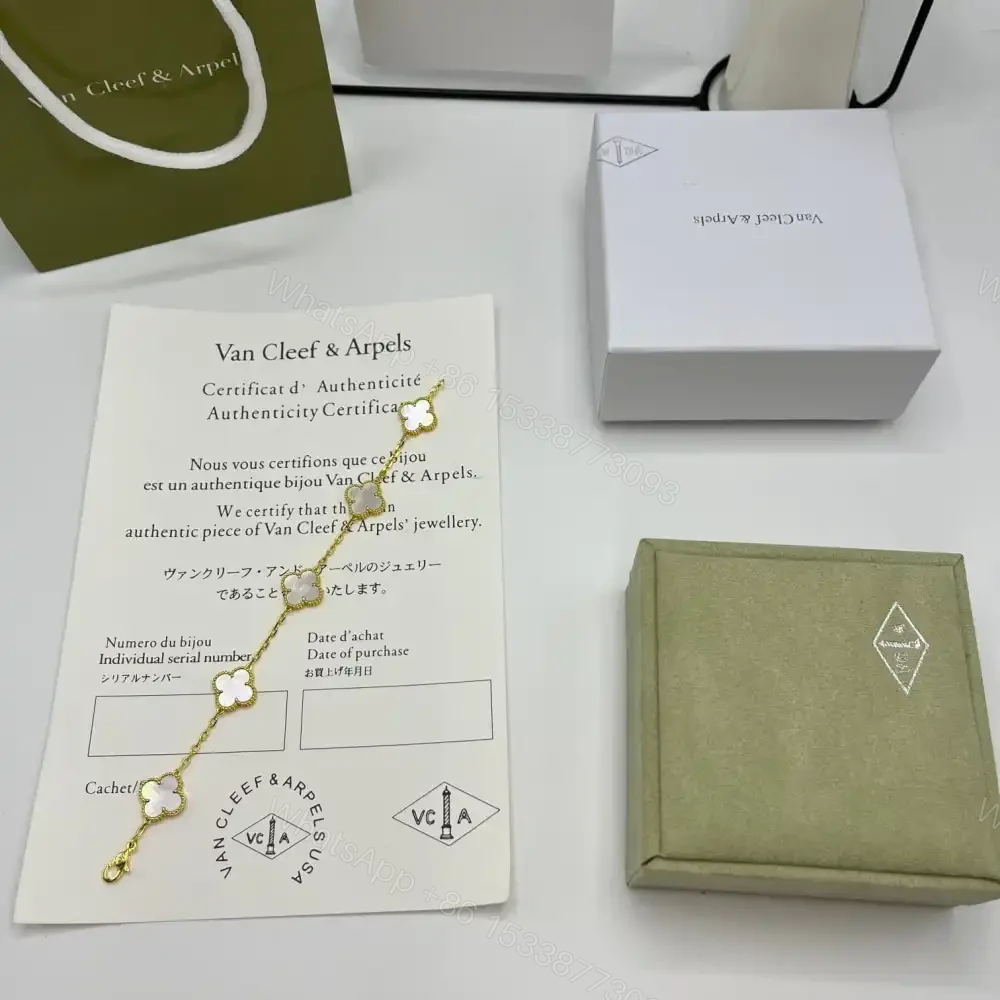 View 4 of 高仿首飾VanCleef&Arpels*RF41800貝母黃金手鏈