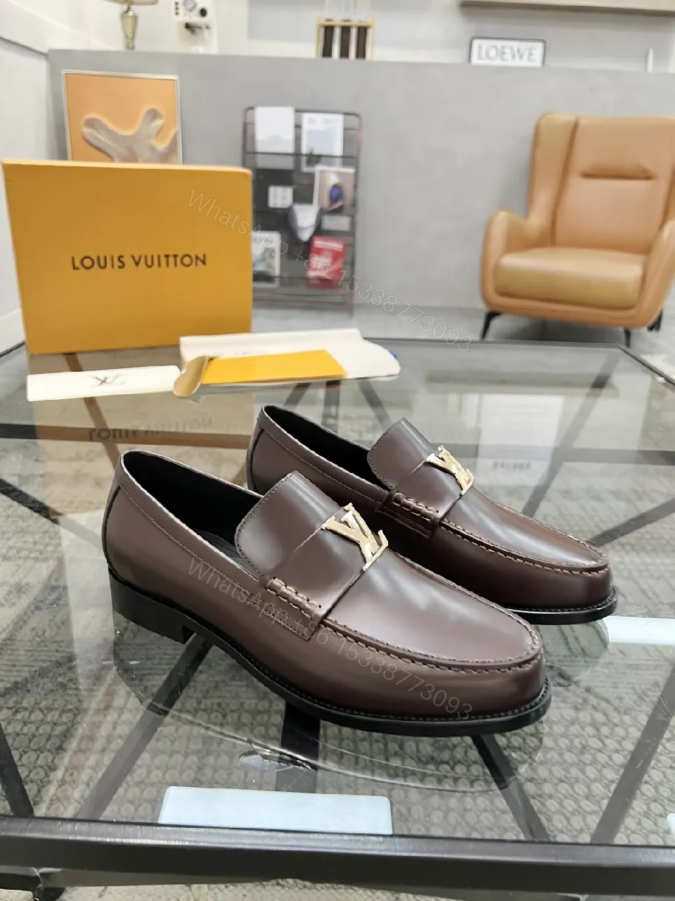 View 5 of Rich Leather Loafers with Signature Hardware, All-Day Comfort