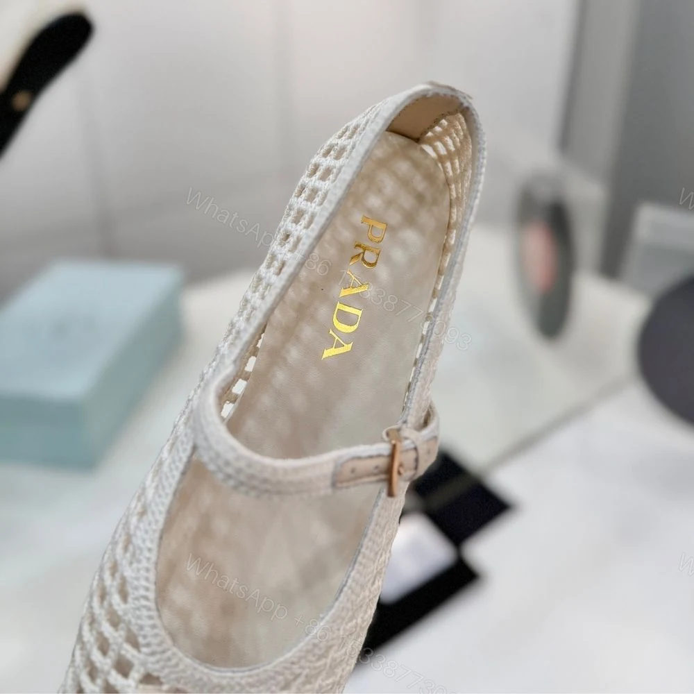 View 9 of Prada Crochet Ballerinas White