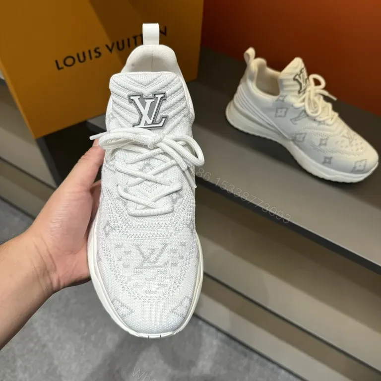 View 8 of Textured Knit Luxury High-Tops: Subtle LV Minimalist Sneakers