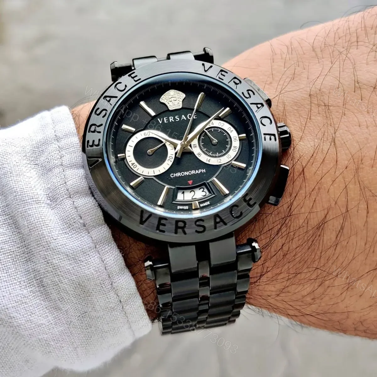 View 4 of Brand: Versace For: Men Collection: Premium Collection Model: Aion Chronograph Dial Size: 45mm