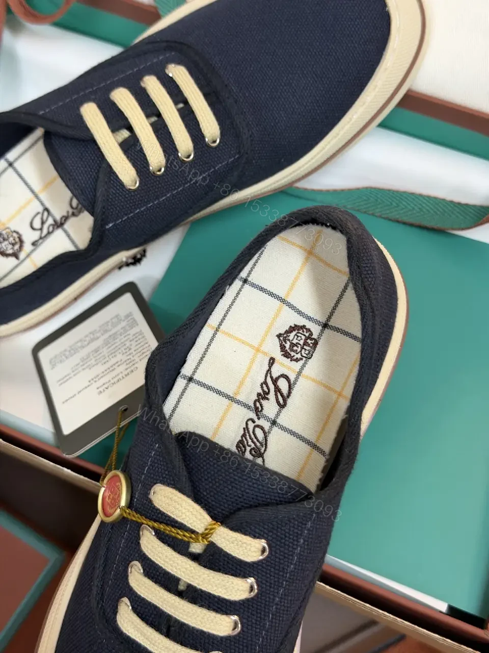 View 3 of Chic Navy Canvas Platform Sneakers with Cream Sole - Everyday Luxe