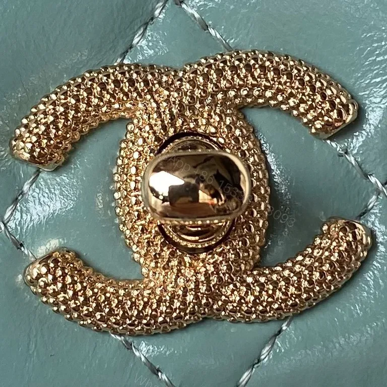 View 8 of Teal Quilted Chain-Front Flap Bag: Luxury Craftsmanship