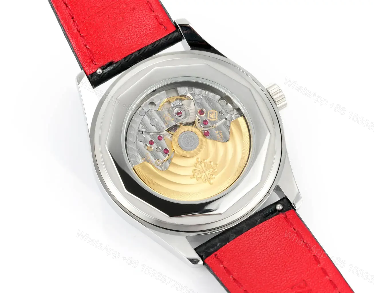 View 8 of Patek Philippe Calatrava 40mm Polished Stainless Steel Watch with Black Ebony Dial and Black Leather Strap