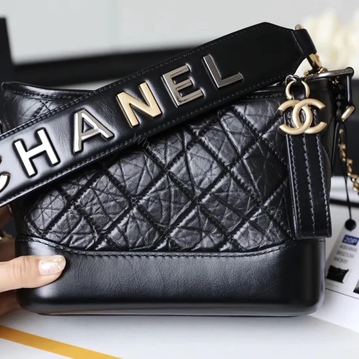 View 7 of Chanel Gabrielle 11 Handbag With Gold Lock Full Box Woman’s 20cm