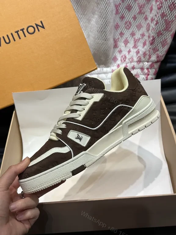 View 4 of Bold Textured High-Top Sneakers with LV Detailing