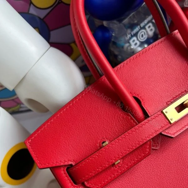 View 6 of HERMES BIRKIN SWIFT S3 BRIGHT RED GOLD HARDWARE 25CM