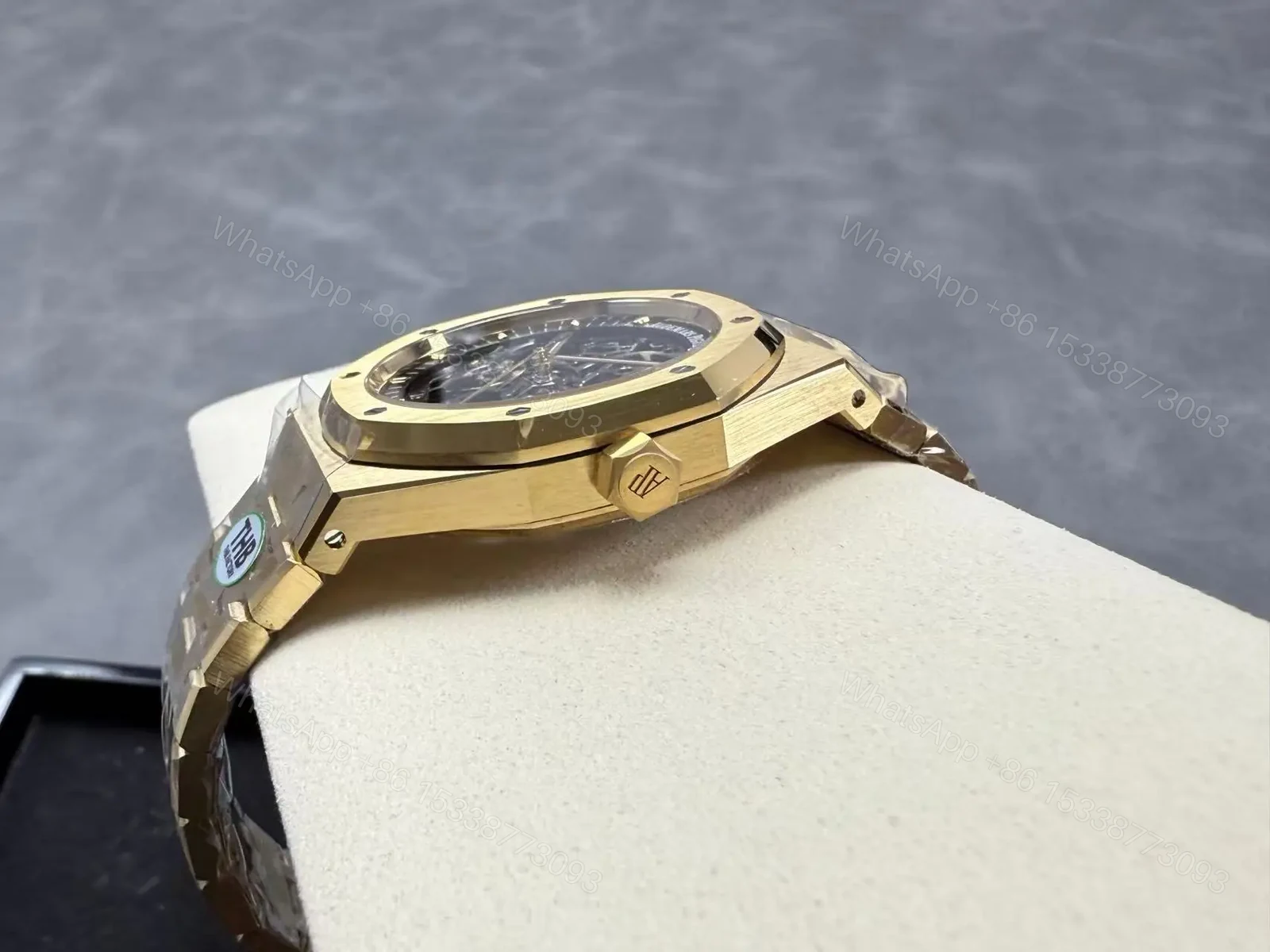 View 20 of Replica Audemars Piguet Royal Oak Openworked 15407 Yellow Skeleton Dial