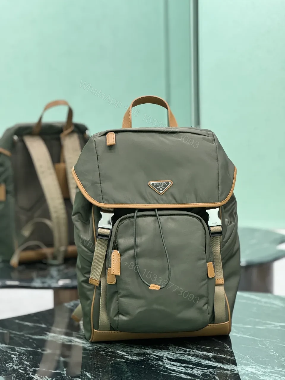 All-Season Luxe Utility Backpack: Sleek, Durable Leather-Trim Nylon — view 1