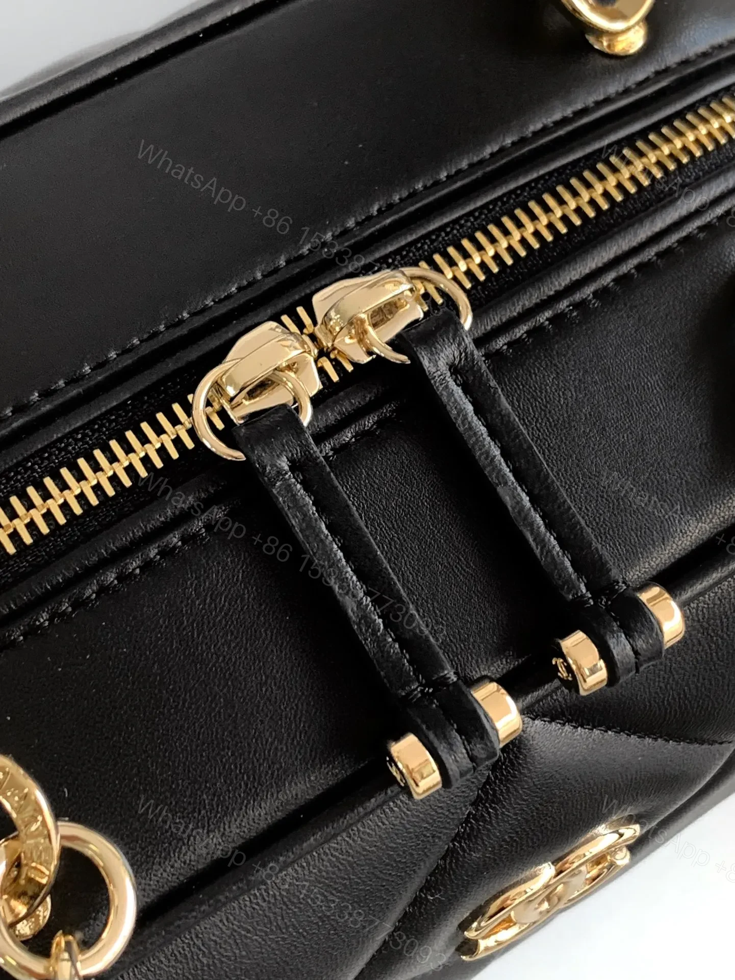 View 3 of Chanel Black Quilted Lambskin Leather Bag