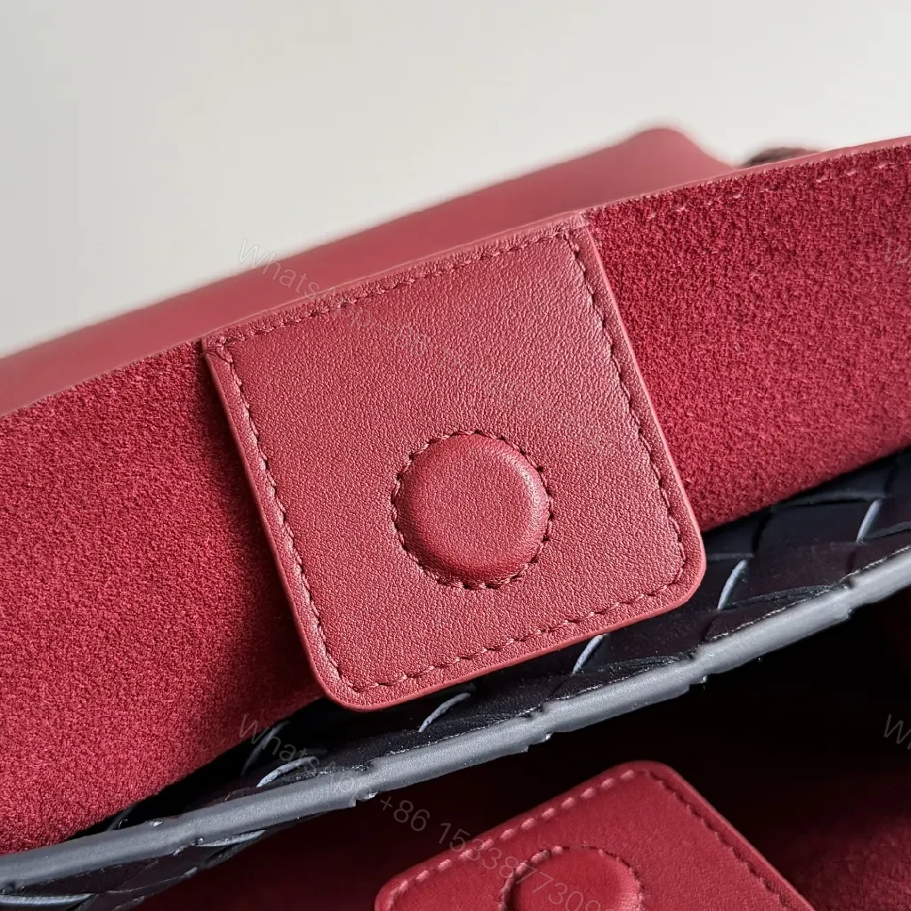 View 7 of Red Leather Crossbody Bag: Minimalist Hardware Charm