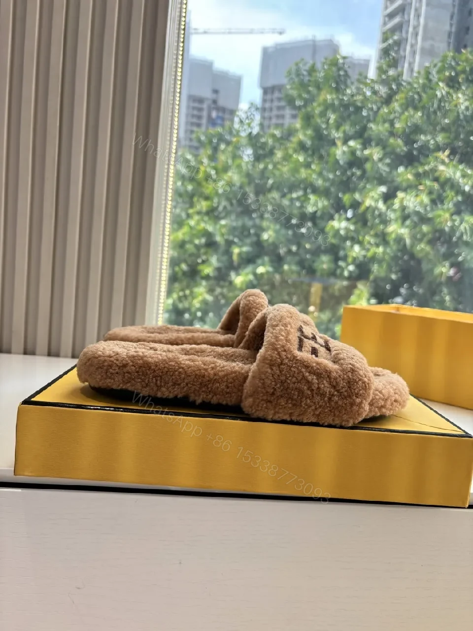 View 4 of Cozy Teddy Slide, Open-Toe, Cushioned Footbed