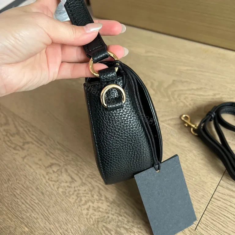 View 8 of Lux Black Pebble Leather Micro Satchel with Ornate Gold Hardware