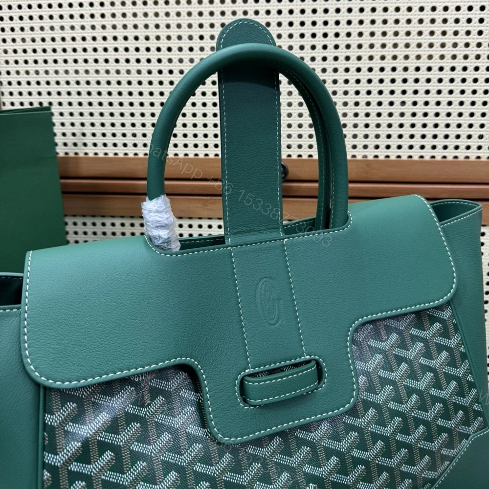 View 6 of 高仿Goyard*SAIGOC2手提托特包雙拼綠色大號免檢版