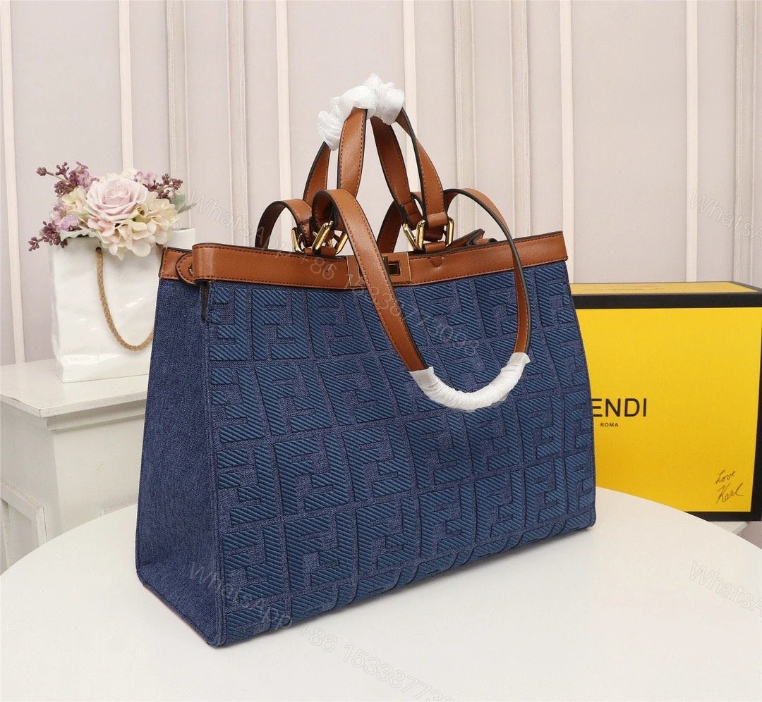 View 4 of Fendi Peekaboo X-TOTE Canvas Bag