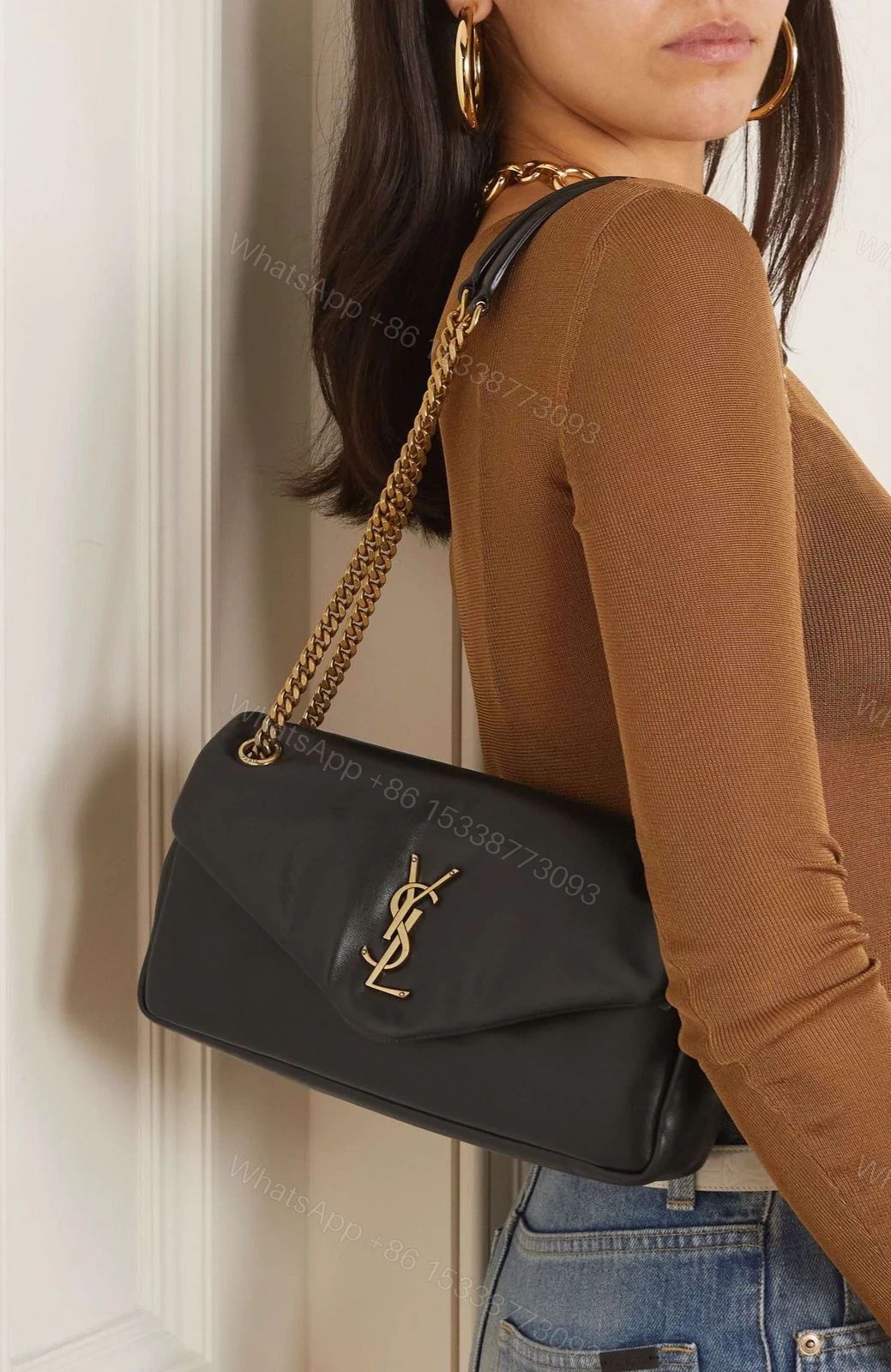 View 6 of YSL Saint Laurent Calypso Shoulder Bag First Copy | AAA+ Replica Designer Bag