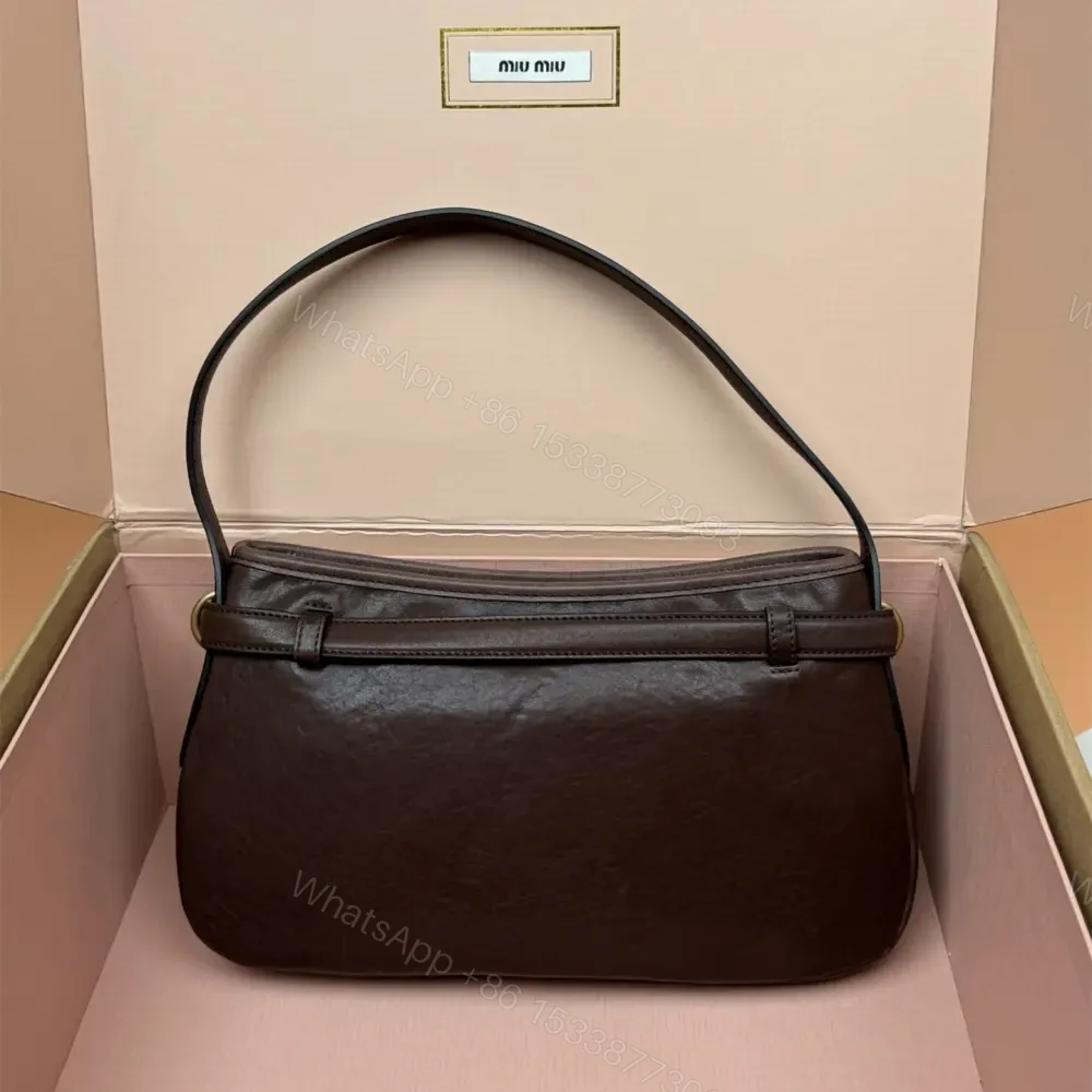 View 2 of 高仿miumiu*Aventure系列5BC182小羊皮腋下包石楠木色小號免檢版