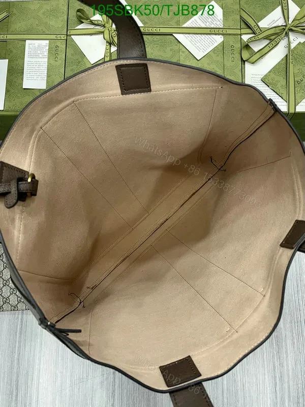 View 7 of Gucci Large Tote Beige and Brown made of PVC and Genuine Leather YU335