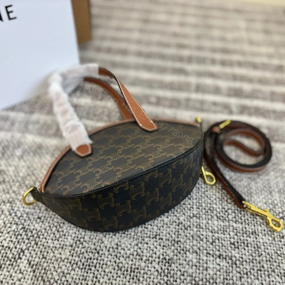 View 6 of CELINE OAL BAG IN TRIOMPHE CANVAS TAN 24CM 122262BZJ 04LU