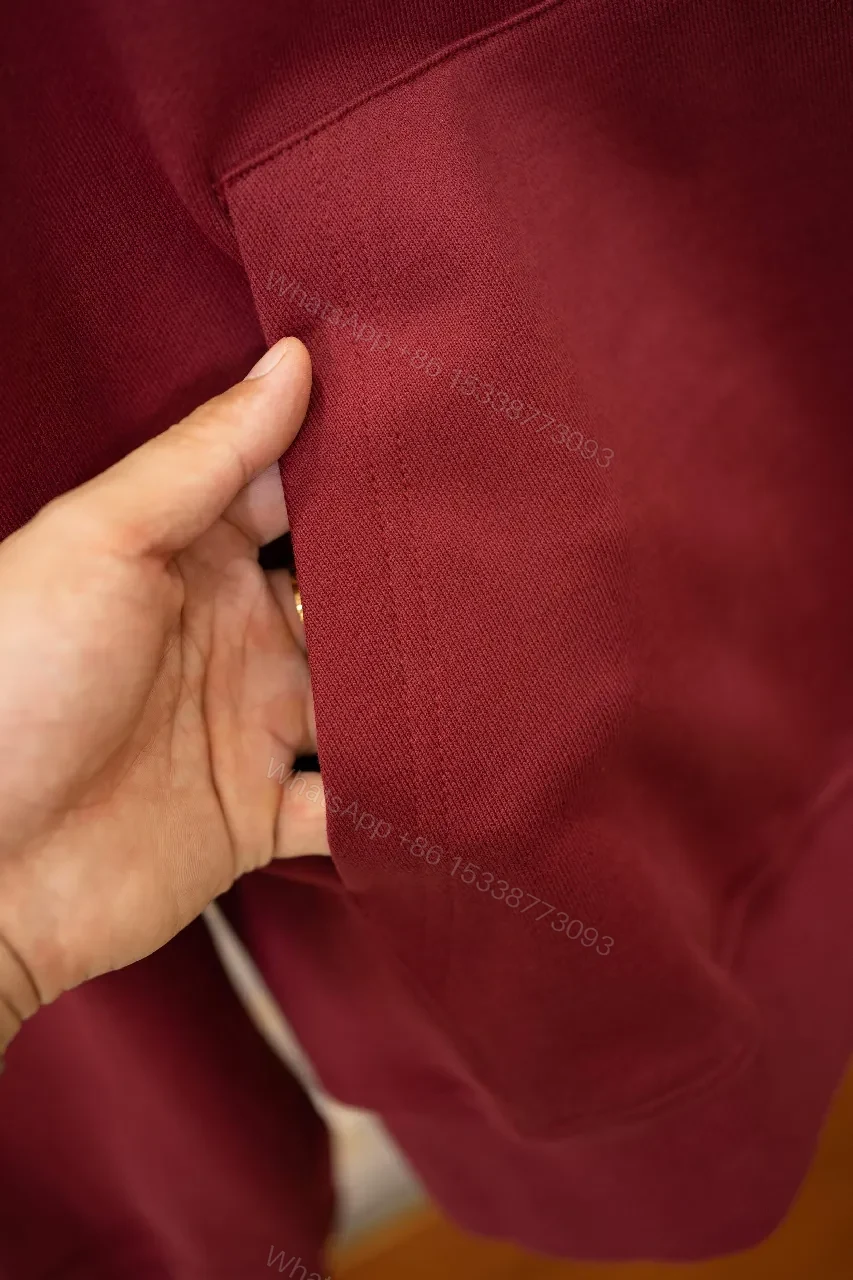 View 6 of Soft-washed Rose Hoodie with Bold Chest Graphic, Fleece Interior, Knit Cuffs, Kangaroo Pocket, Premium Comfort