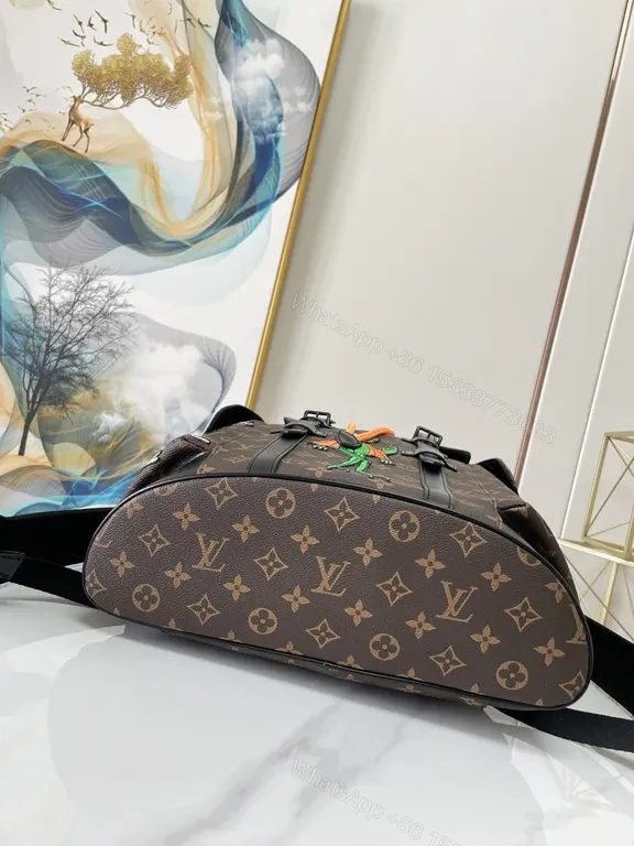 View 7 of Bold Monogram Backpack with Embroidered Accents â€” Everyday Luxury Backpack