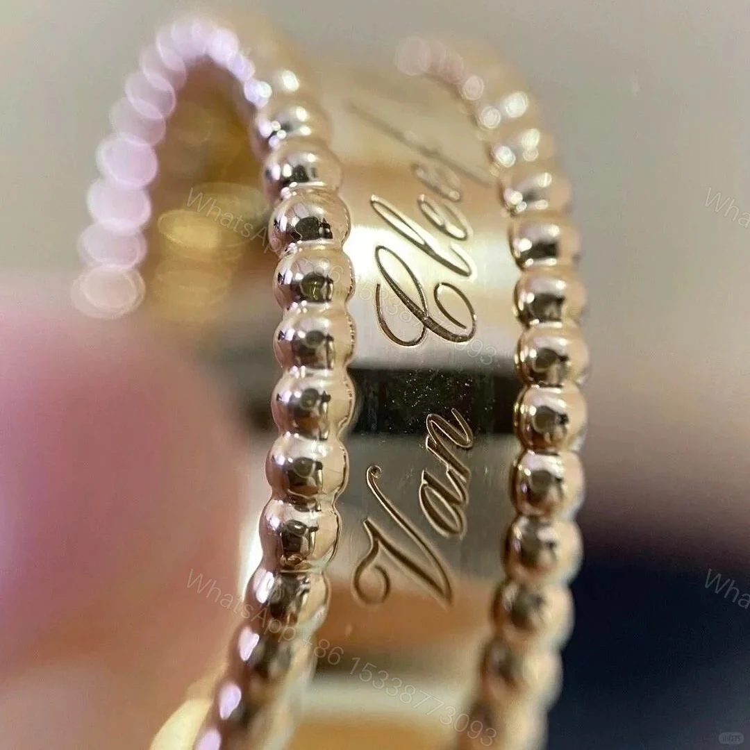 View 5 of 18K Yellow Gold Van Cleef & Arpels Perlée Signature Band Ring