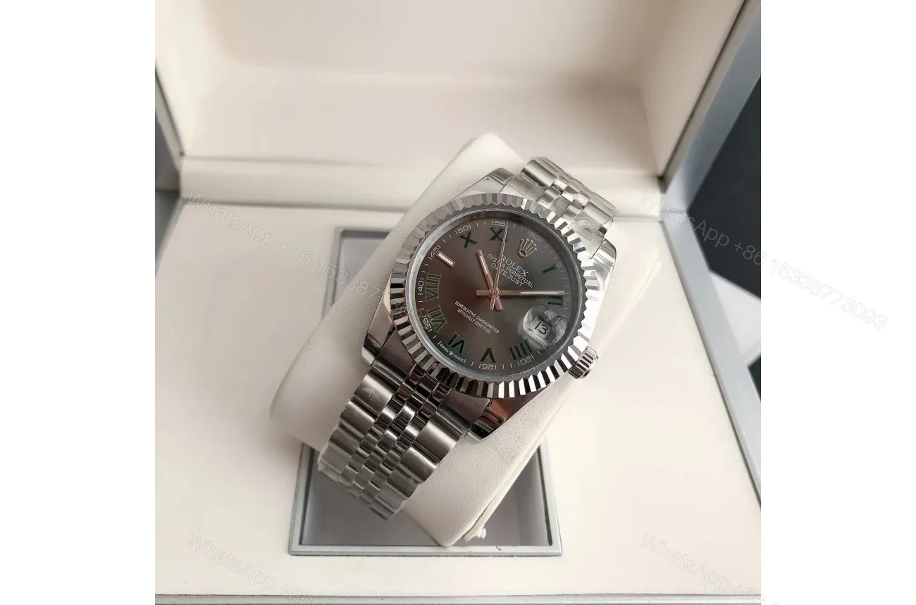 View 4 of Replica Rolex Datejust SS/SS Jub Grey/Rmn 36/28 mm